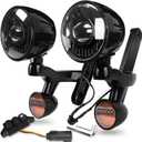 Motorcycle 4.5" LED Auxiliary Fog Lights & Bullet Turn Signals Assembly Kit with Housing Bucket Mounting Bracket & Auxiliary Fog Lamp Switch for Harley Street Glide Electra Glide 2014-2023