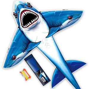 Complete Kite with Handle, Line & Accessories,Easy to Fly for Kids & Adults, Perfect for Beach, Park, Family Outdoor Activities, Three Headed Shark