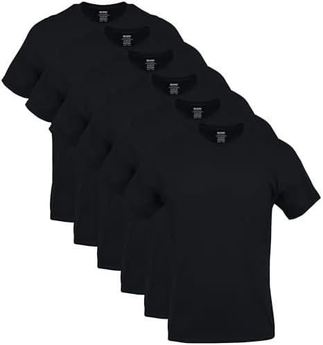 Gildan Men's Crew T-Shirts, 6 Pack, Style G1100, 2XL, Black
