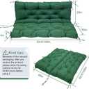 Replacement Swing Cushions for Outdoor Furniture: 2-3 Seater Waterproof Porch Bench Cushions with Ties and Backrest - 4" Thick Patio Swing Chair Cushion for Garden Backyard, Green
