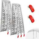 ATV Loading Ramps with Support Legs for Pickup Truck, 7.5FT Aluminum Folding Ramps, Upgraded Ramps for Motorcycle, Snow Blower, Dirt Bike, Lawnmowers / 2200lbs Max Load / 2Pcs, Silvery