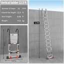 JIASHCHE Telescoping Ladder,Aluminum with with Stable Hook and stabilizer barand,Lightweight Multi-Purpose Extension Ladder,Heavy Duty 330lbs Max Capacity,Collapsible Ladder for RV or Outdoor (12.5FT)