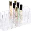ELLDOO Rollerball Perfume Organizer, 24 Spaces Clear Acrylic Perfume Storage Holder Beauty Scent Holder, Makeup Lipgloss Lipstick Display Case