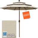 EliteShade USA 10-Year-Non-Fading 9Ft 3 Tiers Market Umbrella Patio Umbrella Outdoor Table Umbrella with Ventilation, Antique Beige