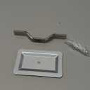 3" x 5" Rectangle Hand Hole Cover for Light Poles Galvanized Steel Cover Plate with Stainless Steel Mounting Strap and Bolt