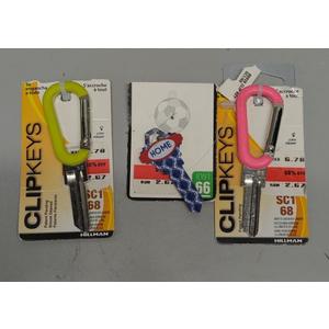 Set of 3 ( CLIP KEY-68-SC1-ASST6 + Hillman Group Rsc WACKEY-68-SC1-HOME-RWB )
