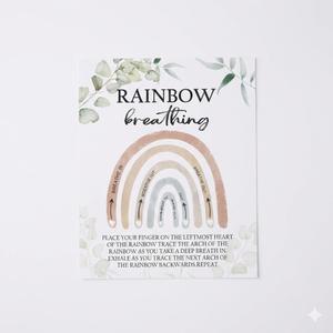 Rainbow Breathing Calm down Poster Kids Teens Mindfulness Coping Skills Activity Grounding Technique Calming Strategies School Counselor Prints Posters Metal Tin Sign Wall Art Deco Pack Of 2