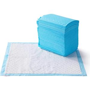 Amazon Basics Leakproof, Absorbent, Disposable Puppy Pads for Potty Training, Heavy Duty Absorbency, Regular Size, 24 x 23 Inches, Pack of 50, Blue & White (Regular (50 Count))