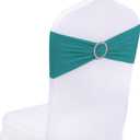25 x Peomeise 25pcs Turquoise Spandex Chair Sashes with Buckle Slider for Wedding, Party Decoration