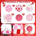 Zhanmai 12 Pcs Valentine's Day Ball Ornaments Pink Mini Fabric Wrapped Ball 1.97 Inch Decorative Hanging Tree Ornaments Love Decorations for Wedding Party Supplies