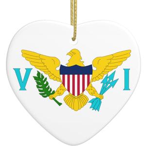 4 x Flag of Virgin Islands Christmas Ornaments Ceramics Hanging Christmas Tree Ornaments Christmas Decorations for Xmas Family Party Holiday Decorative