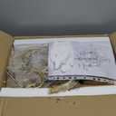 Bestier Gold Finish Elegent Crystal Candle Candelabra Chandelier 6 Light Lighting Fixture LED Pendant Ceiling Light Dia 26 in x H 26 in