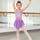 Idgreatim Girls Gymnastic Leotard Ballet Dance Dress Outfit with Removable Skirt Hair Scrunchie Combo 4-11 Years (7-8 Years, Green Pink)