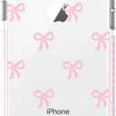 Cute Phone Case Compatible with iPhone SE 2020/ SE 2022 Case, Bow Girly Aesthetic Pattern, iPhone 7/8 Case, Soft TPU Shockproof Bumper Cover for Girls Women Pink