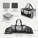 Expandable Cat Carrier for 2 Cats, Double Compartment Large Pet Carrier for Long Distance Car Travel, Includes 2 Portable Litter Boxes, Foldable Multi-Cat Travel for Road Trips & Camping, Gray