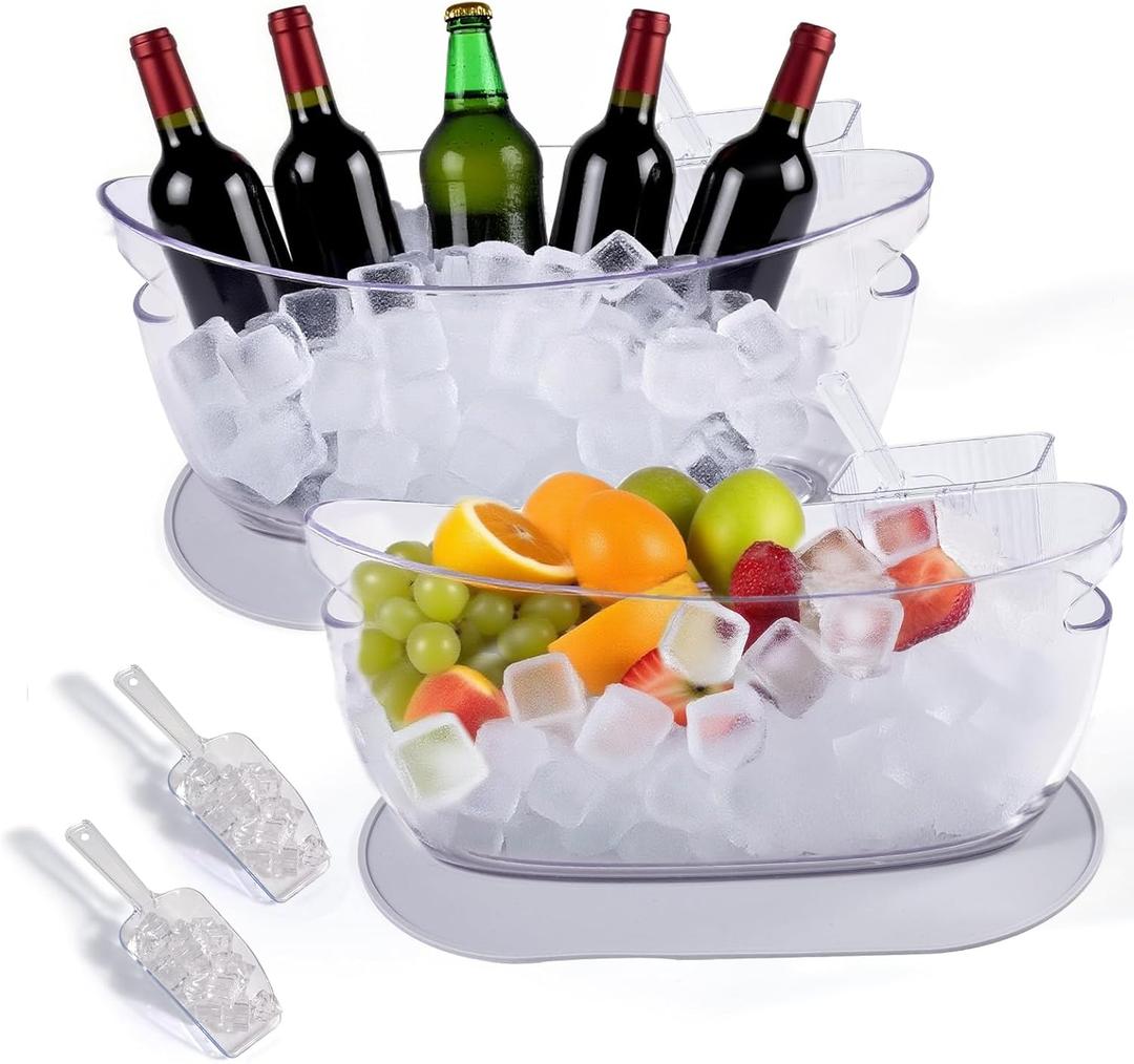 Ice BucketUpgraded Beverage Tub with Anti Condensation Silicone Pad and Ice Scoop Set, 5.5L Ice Tub Party CoolerMimosa Bar Supplies