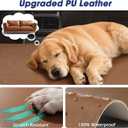 FURTIME Large Dog Car Seat, Upgraded PU Leather Back Seat Extender with Hard Bottom, Waterproof Pet Car Seat Cover for Medium Sized Dog, Pet Hammock for Cars, SUVs, Trucks, Brown
