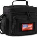 Lunch Box for Men, Tactical Lunch Bag MOLLE Webbing Leakproof Insulated Large Lunch Cooler Women Adult Meal with Adjustable Shoulder Strap Durable Lunch Pail(Black) (Medium)