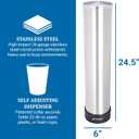 San Jamar Pull-Type Cup Dispenser 32-46 Oz. Cups for Restaurants, Home, and Office, Plastic, 23.5 Inches, Silver, Large