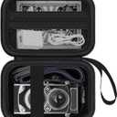 Camera Case for CHUZHAO Vintage Mini Digital Camera, Shockproof Storage Case with Elastic Straps & Mesh Pocket, Compatible with Portable TLR Style Retro Compact Small Camera (Case Only)