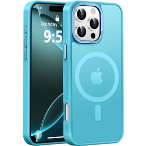 Newfuture Designed for iPhone 16 Pro Max Case with Magnetic [13 FT Military Drop Protection] [Compatible with Magsafe] Slim Translucent Matte Shockproof with Anti-Fingerprint Phone Case, Lake Blue