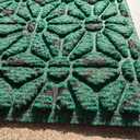 Embossed Doormat Anti Slip Outdoor Carpet, Multi Color Welcome mat, Size 43  73cm, PVC Bottom Surface (Green)