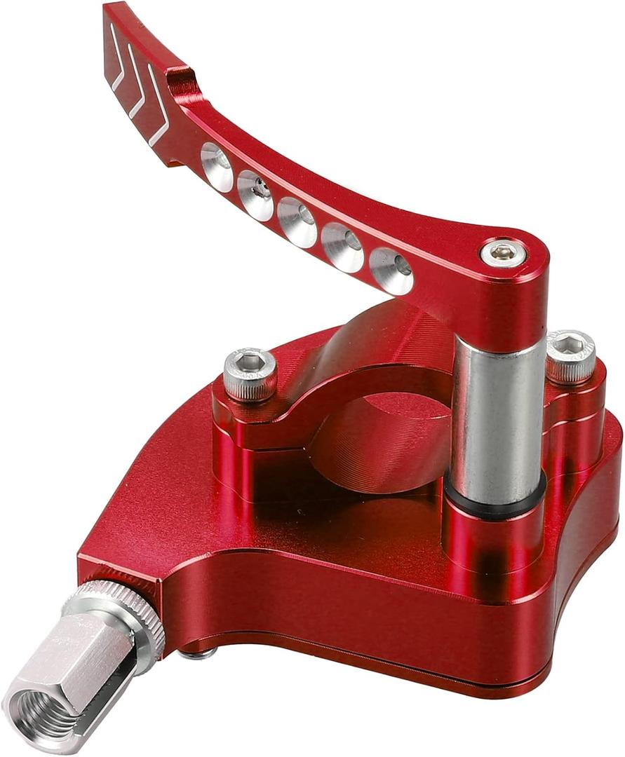 X AUTOHAUX 7/8 Inches Universal Thumb Throttle Assembly for Yamaha Banshee 350 Blaster 200 YFZ450 Warrior 350 Metal Red