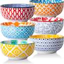 Ceramic Dipping Bowls Set - Mini 4 Oz Dessert Bowls - Small 3.5 Inch Porcelain Bowls for Side Dishes, Snack, Yogurt, Appetizer - Microwave Dishwasher Safe - Set of 6 - Assorted Colors