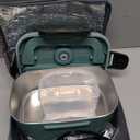 Vabaso Electric Lunch Box for Adults, 80W Heated Lunch Box Portable Food Warmer Lunch Box for Work/Men/Car/Truck with 1.5L 304 Stainless Steel Container Fork & Spoon, 110V/12V/24V (Dark Green)