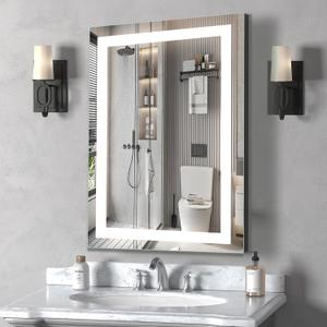 1624 inches LED Bathroom Mirror, Bathroom Vanity Mirror with Lights for Wall, Wall Mounted Vanity for Bathroom Makeup, Stepless Dimmable&Colors, Anti-Fog, Memory Function, Waterproof