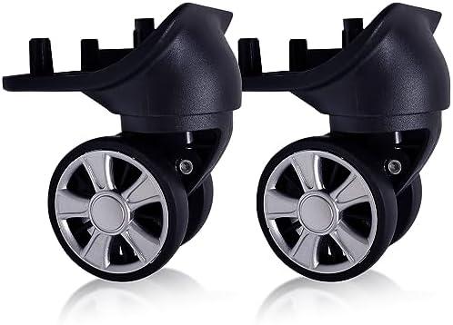 NUOZE Spinner Luggage Wheels Replacement for Suitcase, Wheels Parts Roller Suitcase Tourister Travel Trunk Caster Luggage Replacement Kit (Sliver- 2pcs)