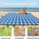 TigeJoy Extra Large Picnic Blanket Waterproof Foldable 80''x100'', Outdoor Picnic Mat Beach Blanket Sandproof for Park, Grass, Travel, Hiking, Camping Essentials, Gingham Picnic Blanket