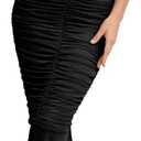 chouyatou Womens Strenchy Ruched Bodycon Cocktail Party Dress Maxi Mermaid Corset Dress Evening Gown (Black), Size: X-Large
