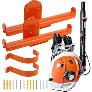 OSROENE Backpack Leaf Blower Hanger with Tube Hook, 2 Pack Backpack Sprayer Wall Mount, Heary Duty Chainsaw Wall Mount Stand Accessories Garage Organization Storage