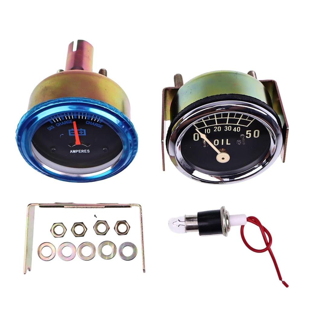 IEQFUE 9N9273A A0NN10670A 61063 61162 Oil Pressure Ammeter Gauge Set Compatible with Ford Tractors 9N 2N 8N