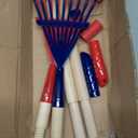 2PCS Kids Rakes for Leaves, 28" Child Size Garden Yard Rake Childrens Lawn Rake Toddler Leaf Rakes Blue Red Metal Head with Detachable Hardwood Handle Great Gardening Tools for Boy Girl