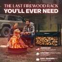Woodhaven Black 4 Foot - Heavy Duty Made In USA - Indoor Outdoor - 1/4 Cord Firewood Storage Log Rack With Seasoning Cover Combo Set - Metal Log Storage - 48 x 48