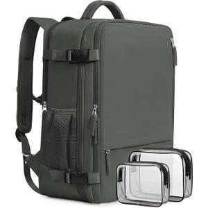 Beraliy Travel Backpack for Men Women, Carry On Backpack, 16 Inch Laptop Backpack, Waterproof Hiking Backpack, Casual Outdoor Daypack College Bag, Olive-green