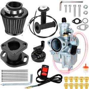 FVRITO Mini Bike 212cc Carburetor Throttle Cable Assembly Jets Kit for Predator 212 196cc 224cc Coleman CT200U BT200X CT200U-EX RB200 Baja Warrior MB200 Axis M200 KT196 Go Kart Performance Parts