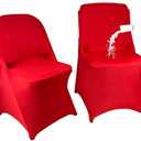 Maiangel 40PCS Stretch Spandex Folding Waterproof Chair Covers,Universal Fitted Chair Cover Protector for Wedding Party Banquet Holidays Celebration Decoration(Red)