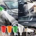 FIXFANS Pressure Washer Nozzle Guard, Stainless Steel High Power Washer Tips Set with Upgraded Rubber Protector Cover, 5Pcs Pressure Washing Holder with 1/4" Quick Connect, Orifice 3.5