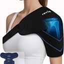 REVIX Shoulder Ice Pack Wrap, Ice Shoulder Brace for Rotator Cuff and Arm, Reusable Gel Cold Therapy Wrap for Discomfort Relief & Muscle Relaxation (Medium, Black)
