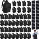 80 Pcs Bulk Oxford Backpacks and Zipper Pouches Set 40 Pcs 14 Inch Casual Daypacks and 40 Pencil Pouches for Travel, Donation, Camping Daily Use, Black, 16.14 x 11.81 x 5.12 inches