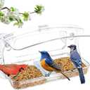 Window Bird Feeder with 4 Extra Strong 2.36'' Suction Cup for Outdoors Viewing, Close-up Bird Watching Gift for Elderly Cats, Suitable for Cardinals, Finches, Bluebirds, etc.