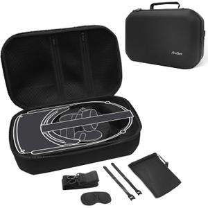 ProCase Hard Travel Case Compatible for Meta Oculus Quest 2 VR Gaming Headset, Shockproof Carrying Bag with Shoulder Strap for Controllers Accessories Storage, Also Fits Elite Strap -Black