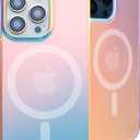 Magnetic for iPhone 13 Pro Case Iridescent Holographic, [Compatible with Magsafe] Matte Translucent Slim Protective Phone Case for iPhone 13 Pro