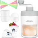 Manual Shaved Ice Maker Machine, Ice Shaver Machine, Snow Cone Maker Machine, Portable Ice Crusher, 10 Cups 10 Spoon Straws & Recipes Included (Gray)