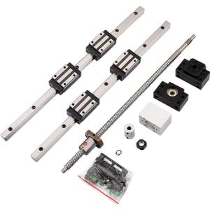 2Pcs 500MM HGR20 Linear Guide Rail with 4 Bearing Block,1Pcs 500MM SFU1204 Ball Screw with Metal Deflector Ball Screw Nut