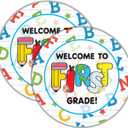 4 x Back to School Alphabet Stickers  Colorful Welcome Stickers for a New School Year, 40 Pieces for Classroom Decor, School Events, and Learning Motivation