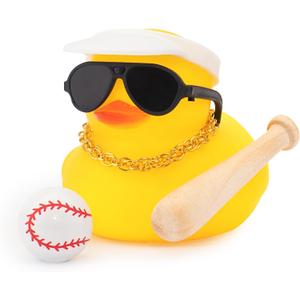 Wonuu Rubber Duck Car Ornaments Dashboard Decorations for Cool Car Accessories with Baseball